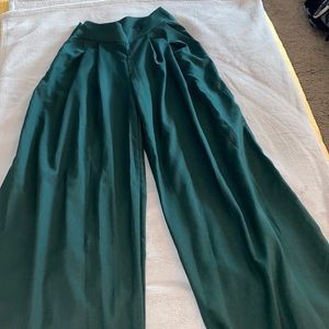 Green SHEIN wide leg dress pants